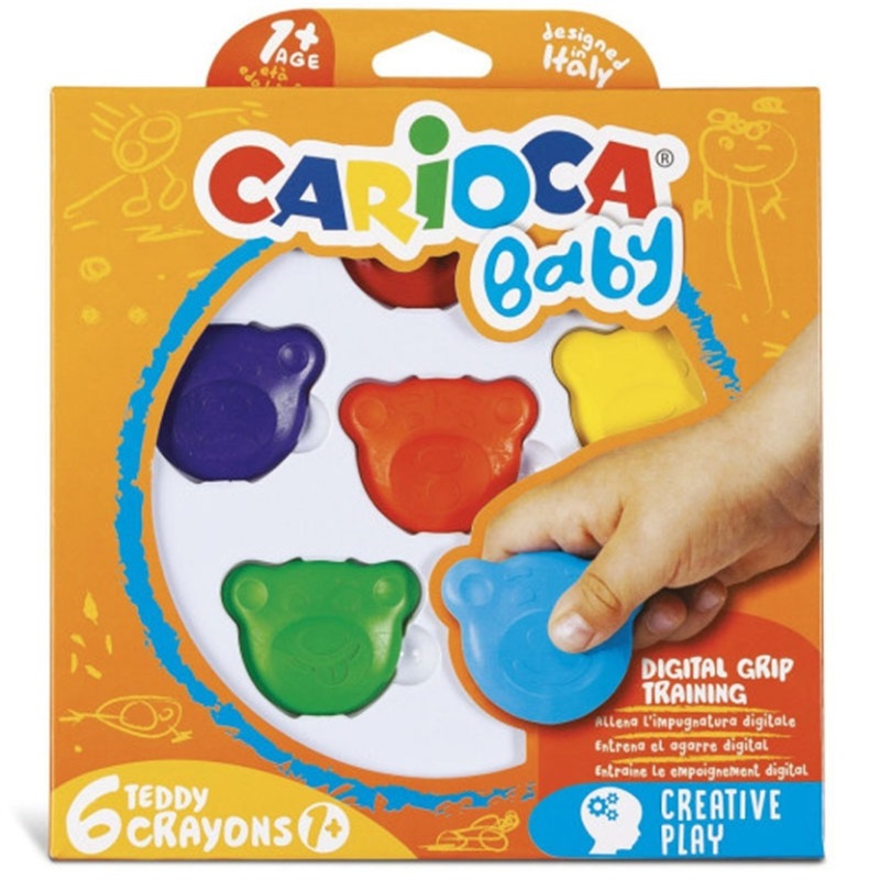 Pastelli a cera baby - Teddy 6 colori