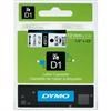 Nastro per Dymo tipo D1 12 mm.x 7 mt. in plastica scritta nero su nastro