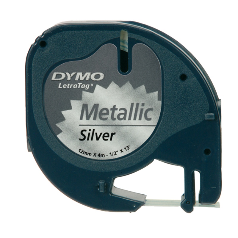 Nastro per etichettatrice Letratag in plastica metallivvato Argento