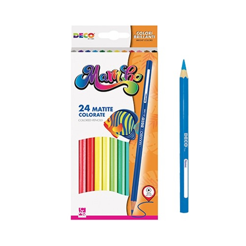 Pastelli in legno graph color scatola 24 colori