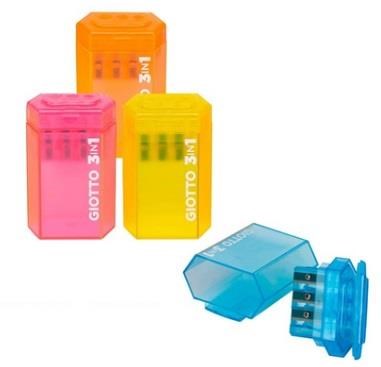 Temperamatite 3 fori con serbatoio Giotto 3 in 1