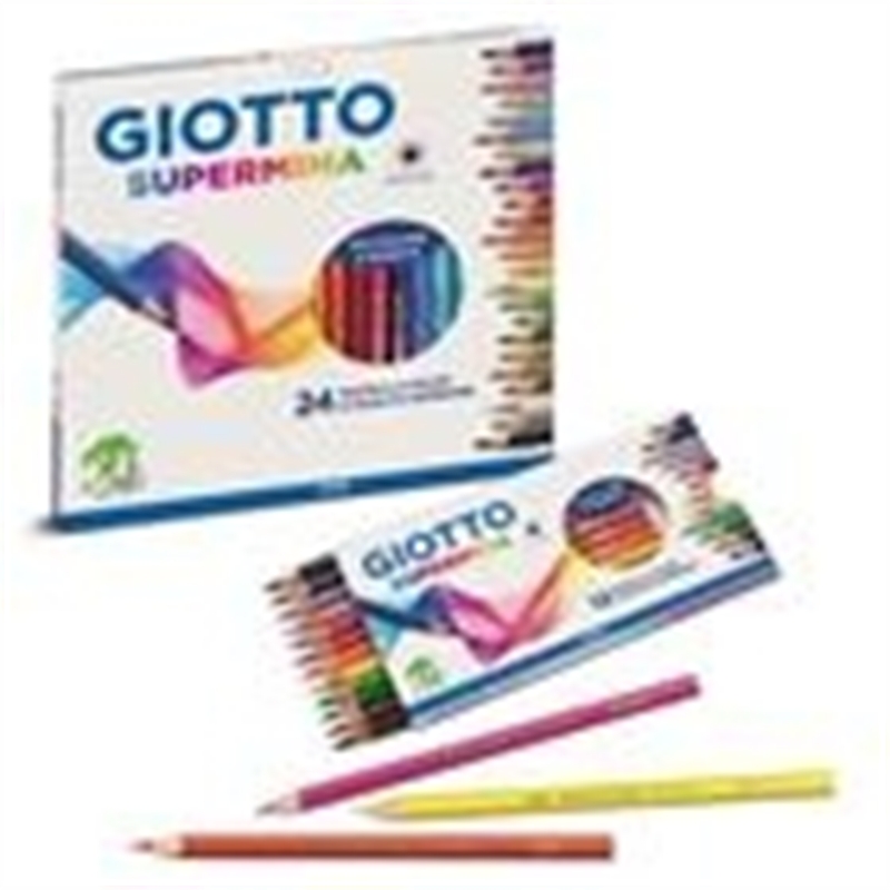 Pastelli in legno Giotto supermina scatola 12 colori