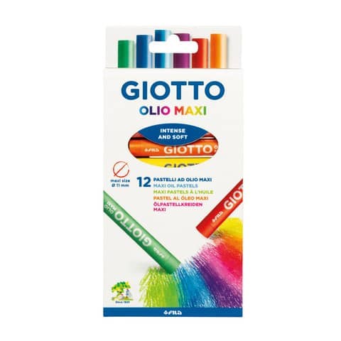 Pastelli ad olio scatola 12 colori giotto