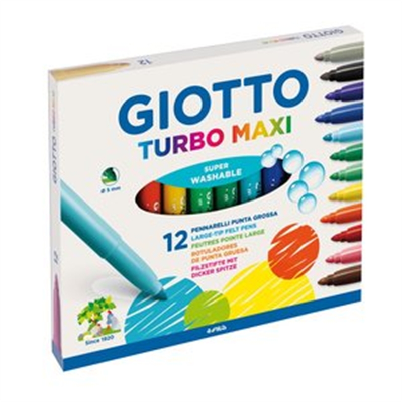 Pennarelli punta grande scatola 12 colori turbomaxi Giotto