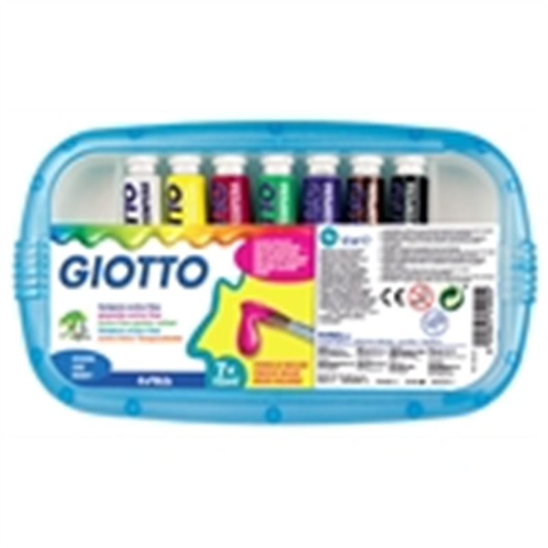 Tempera pronta in tubetti da 12 ml.  scatola 7 colori Giotto