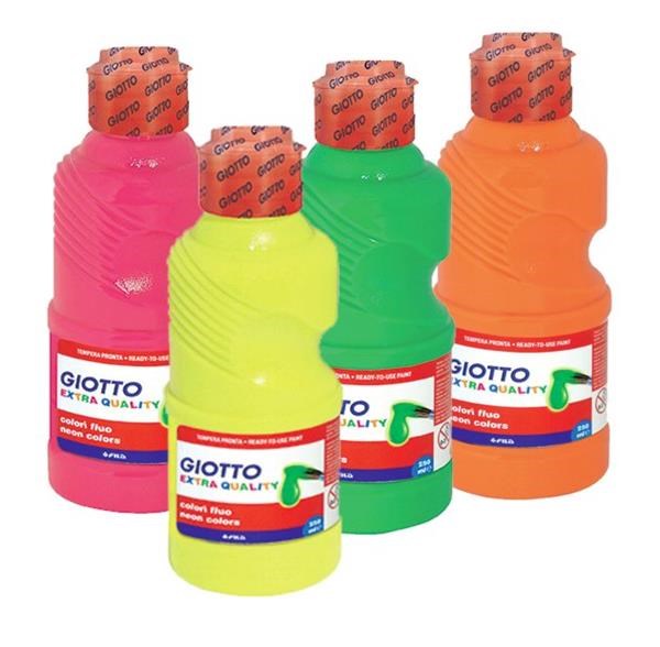 Tempera pronta fluo in flacone da 0,250 litro Giotto