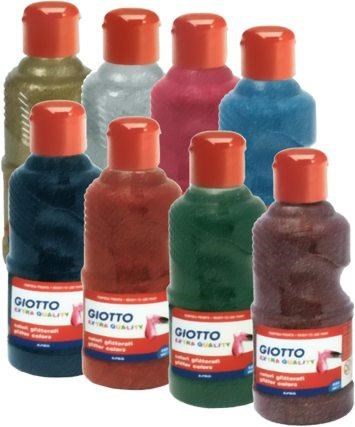 Tempera pronta glitter in flacone da 0,250 litro Giotto