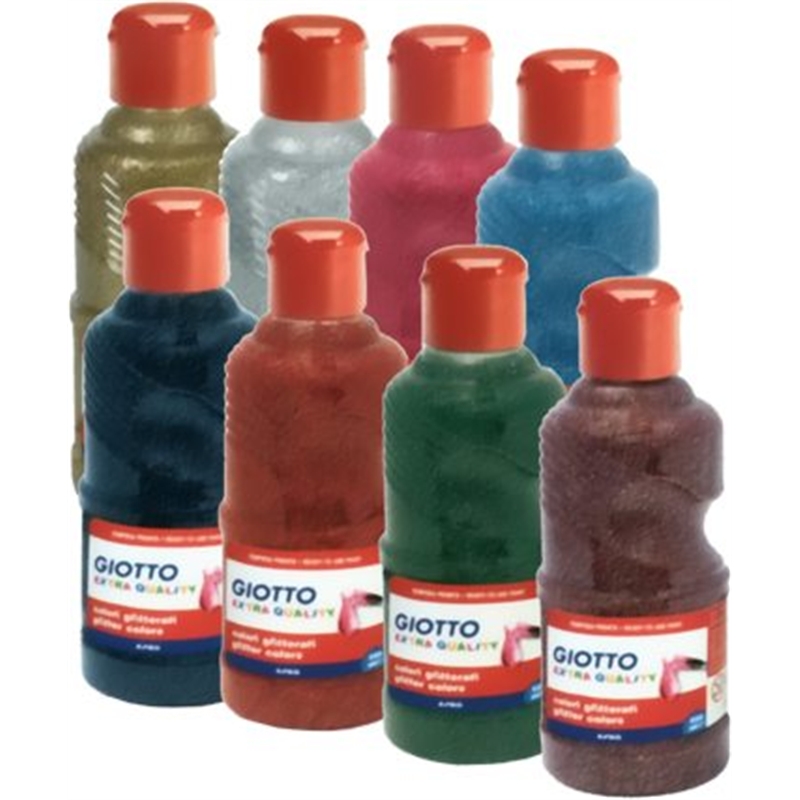 Tempera pronta glitter in flacone da 0,250 litro Giotto