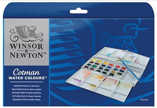 Acquarelli Cotman set pittura 24 mezzi godets