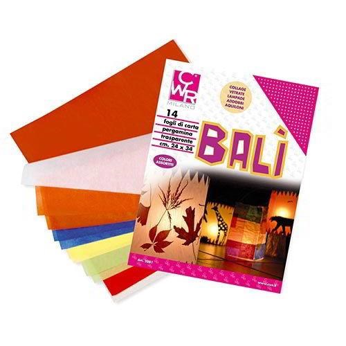 Album 14 fogli carta pergamina cm. 24x34 colori assortiti