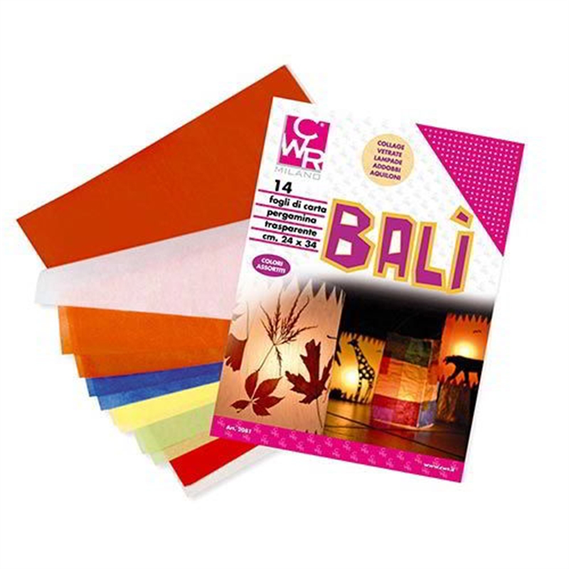 Album 14 fogli carta pergamina cm. 24x34 colori assortiti