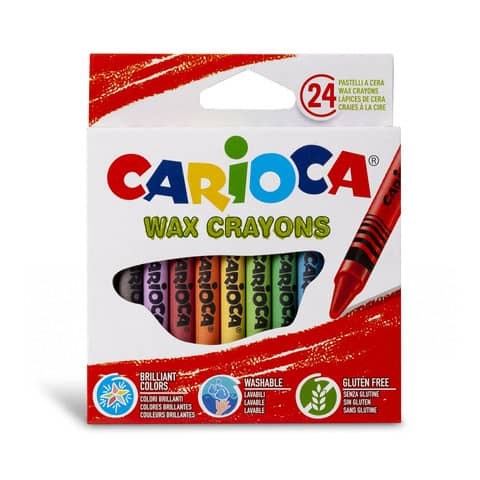 Pastelli a cera scatola 24 colori carioca