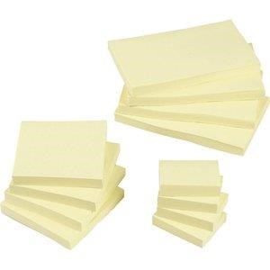 Blocchi 100 fogli adesivi riposizionabili gialli 38x51 mm. 12 pz.