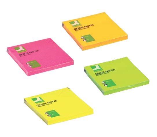 Blocchi 100 fogli adesivi riposizionabili 76x76 mm. colorati