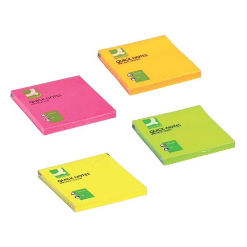 Blocchi 100 fogli adesivi riposizionabili 76x76 mm. colorati
