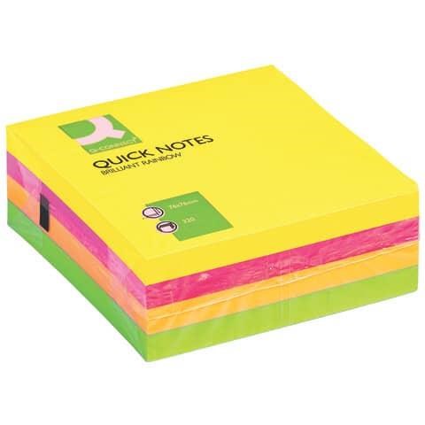 Blocco 320 fogli adesivi mm.76x76 riposizionabili assortiti neon