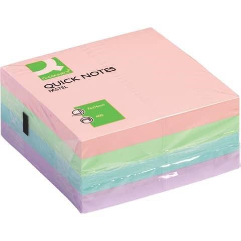 Blocco 400 fogli adesivi mm.76x76 riposizionabili assortiti pastello