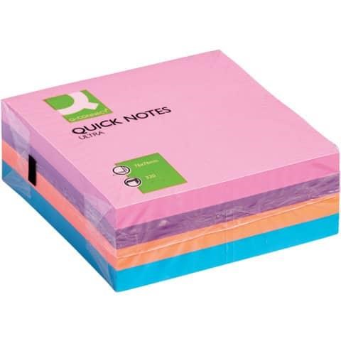 Blocco 320 fogliadesivi mm.76x76 riposizionabili assortiti ultra