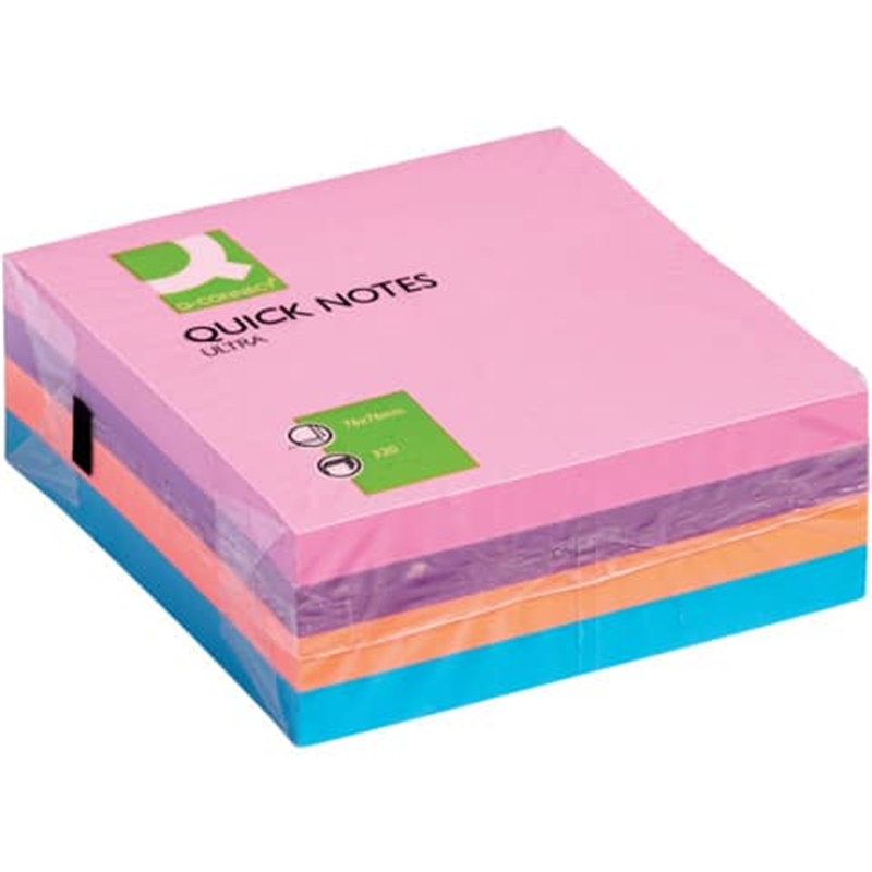 Blocco 320 fogliadesivi  mm.76x76 riposizionabili assortiti ultra