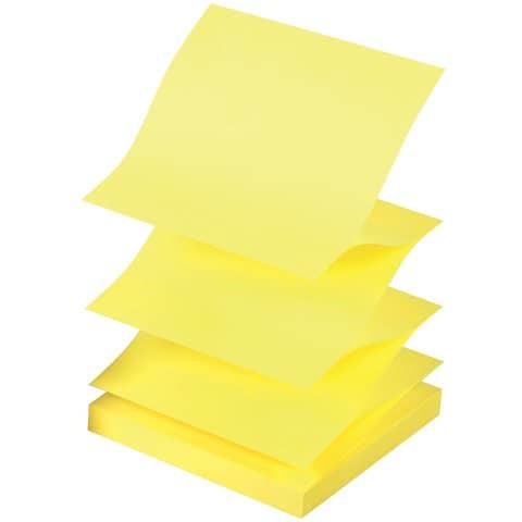 Bloccho 100 fogli Z adesivi 76x76 mm. riposizionabili giallo fluo
