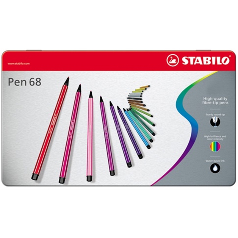 Pennarelli punta piccola scatola 50 colori PEN 68 STABILO