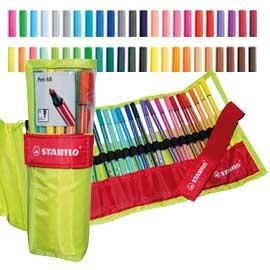 Pennarelli punta piccola rotolo 25 colori PEN 68 STABILO