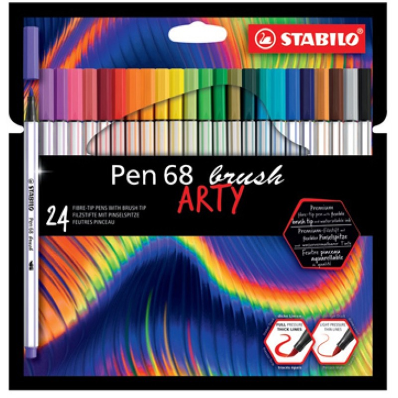 Pennarelli punta piccola 24 colori PEN 68 brush STABILO