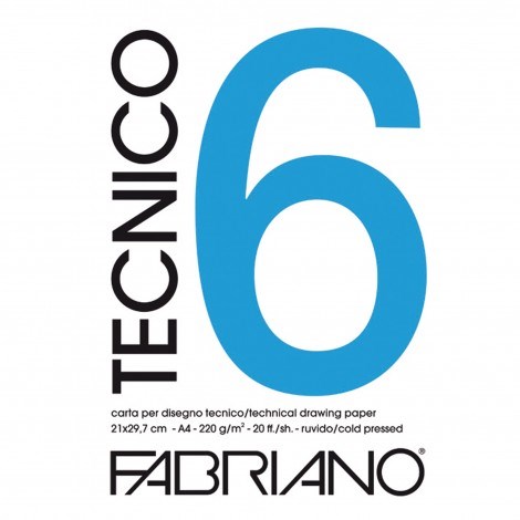 Blocco disegno Fabriano 6 20 fg. 25x35 240 gr/m collato liscio