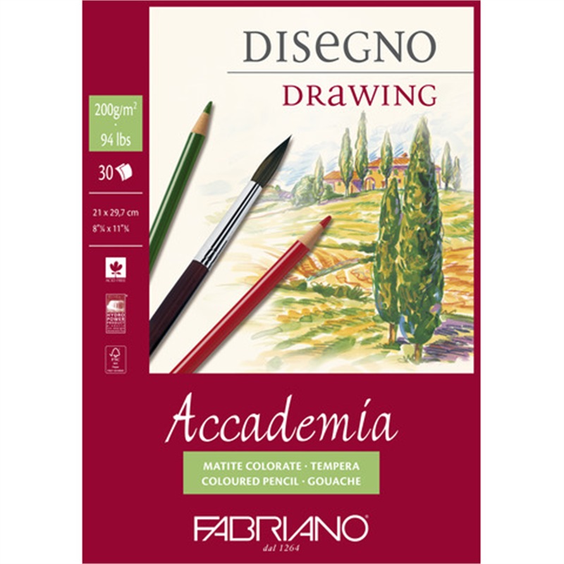 Blocco disegno A4 30 fg. 200 gr/m  collato