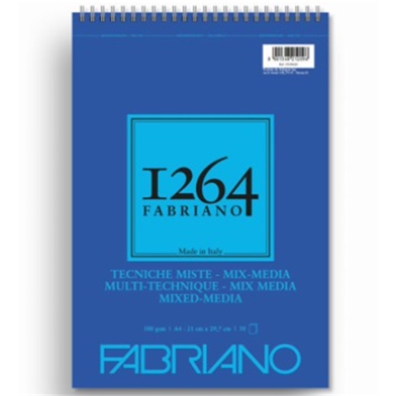 Blocco tecniche miste A5 15 fg. 300 gr/m  spiralato in alto