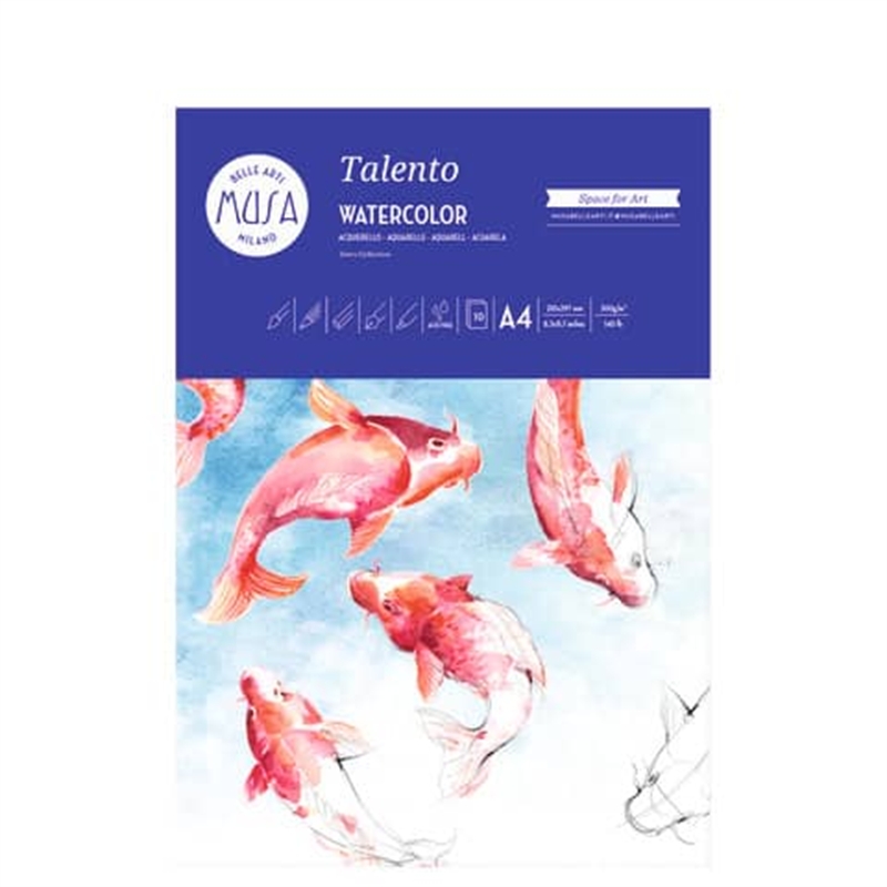 Blocco acquerello A4 10 fg. 300 gr/m