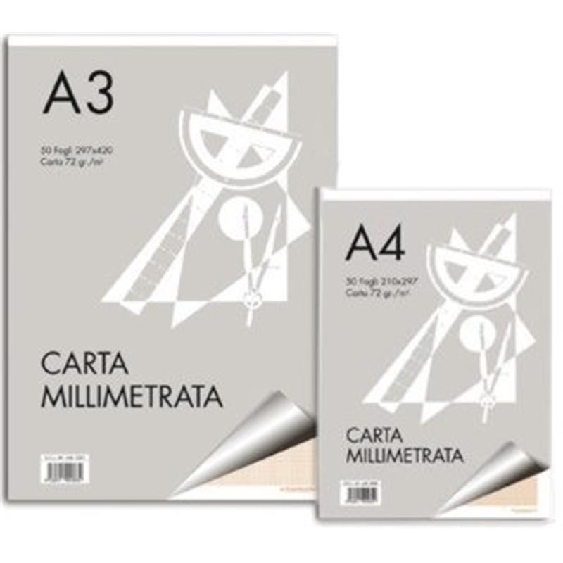 Album 50 fogli carta millimetrata A4