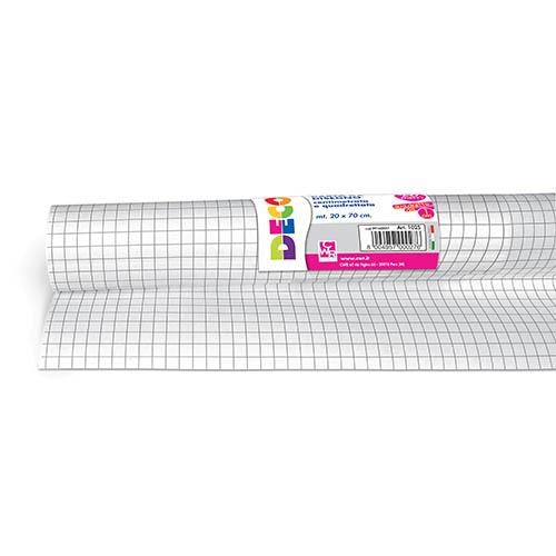 Carta quadrettata 10 mm. 90 gr/mq. rotolo cm. 70x20 metri