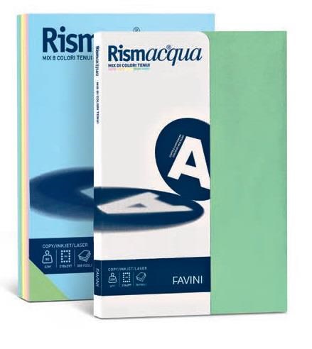 Risma 250 fg. carta 80 gr. A3 colori pastello assortiti