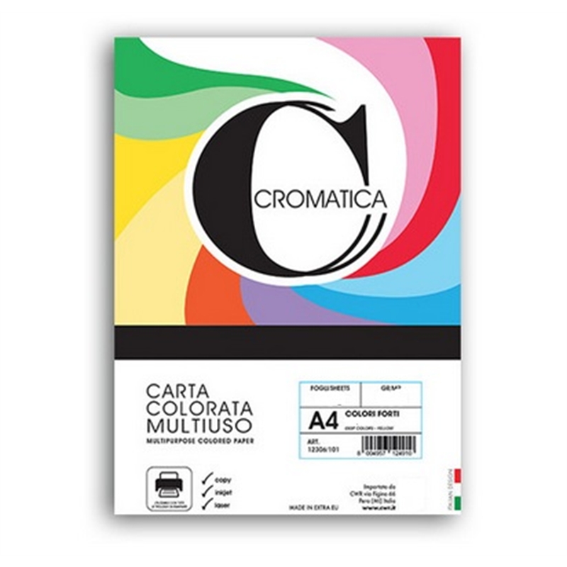 Risma 250 fg. carta 80 gr. A4 colori intensi assortiti
