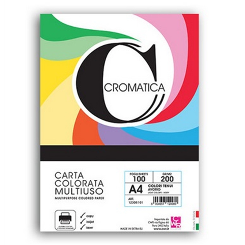 Risma 100 fg. cartoncino 200 gr. A4 bianca