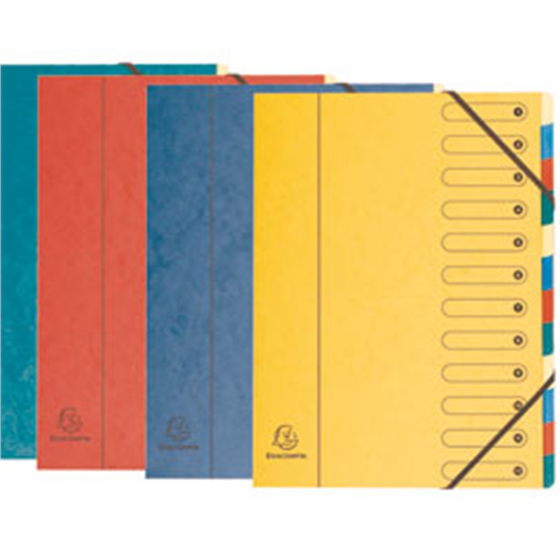 Cartellina 3 lembi ed elastico 24x32 12 scomparti
