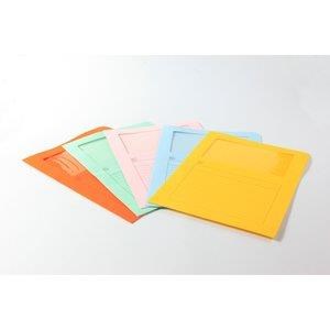 Cartelline ad L con finestra 20 pz. assortite