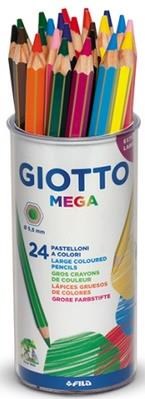 Pastelli in legno MEGA barattolo 24 pastelli