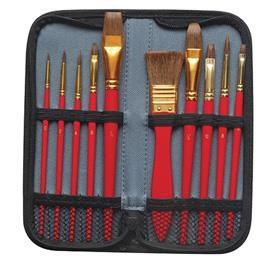 Set 10 pennelliin pelo di pony per acquerello con astuccio