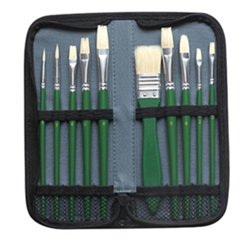 Set 10 pennelli sintetici per olio con astuccio