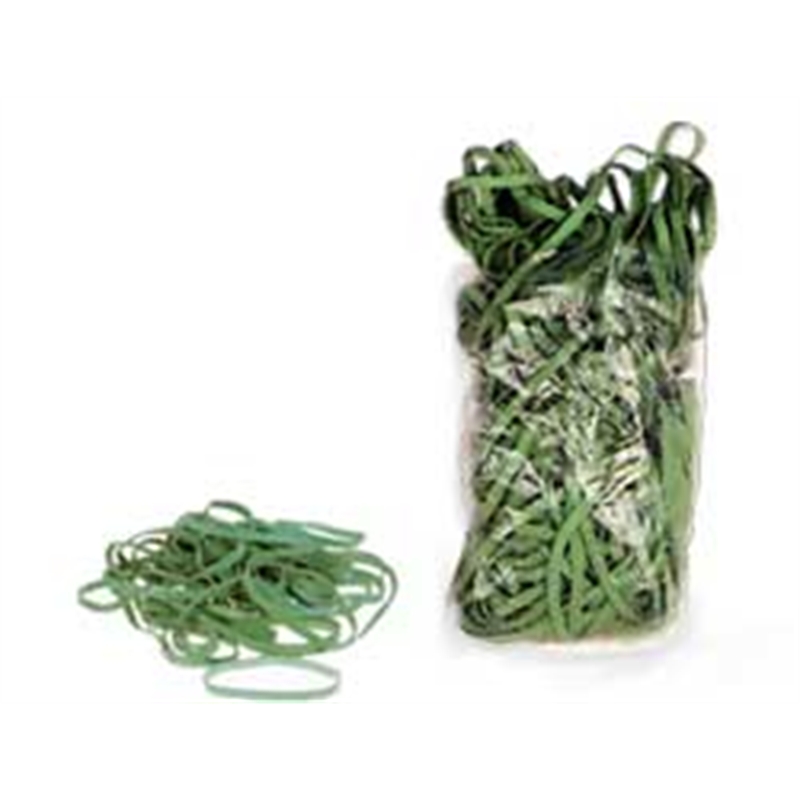 Elastici in gomma verde sacchetto Kg.1 fettuccia T8
