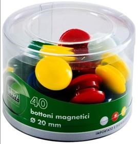 Magneti per lavagne 20 mm. 40 pz. colori assortiti