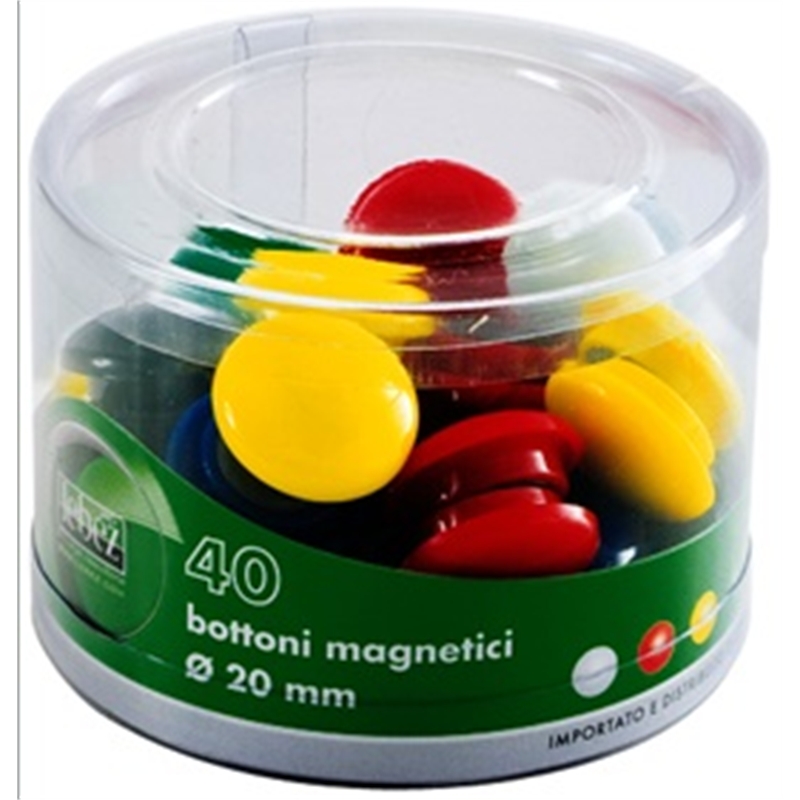 Magneti per lavagne   20 mm. 40 pz. colori assortiti