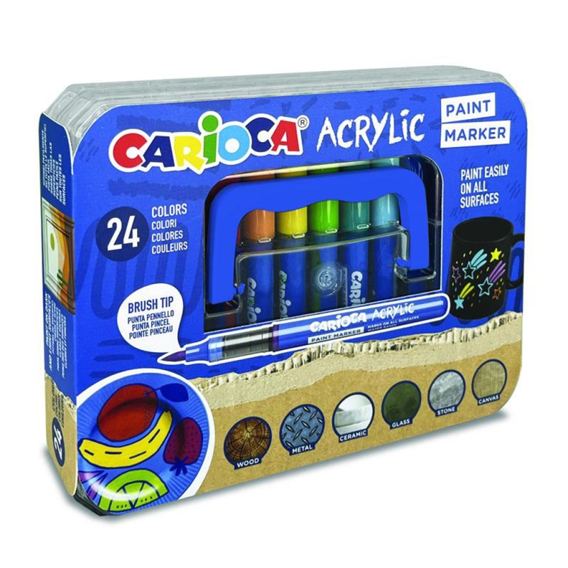 Marcatore acrilico punta tonda piccola   2 mm. 8 colori