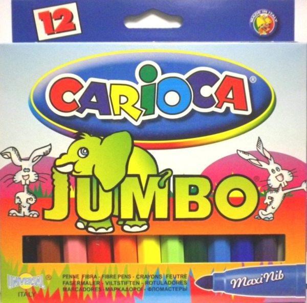 Pennarelli punta grande JUMBO scatola 12 colori