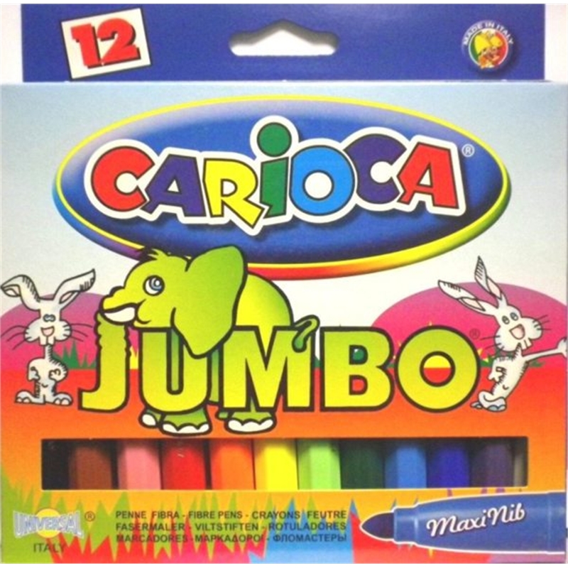 Pennarelli punta grande JUMBO scatola 12 colori