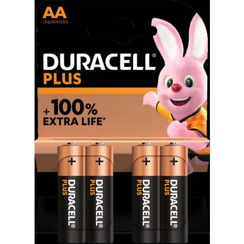 Batteria DURACEL stilo AA (LR6/MN1500) 1,5 volt. blister 4 pz.