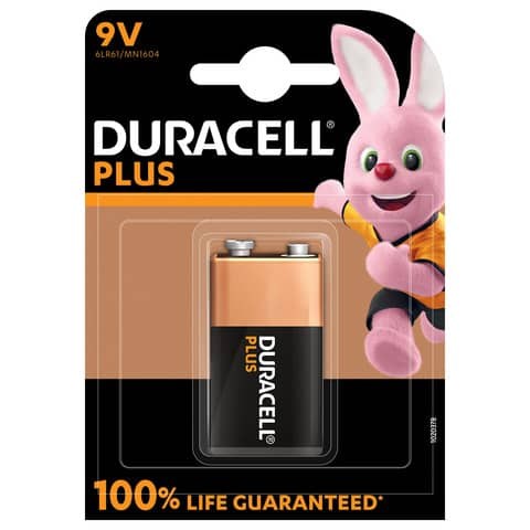 Batteria DURACEL transistor 9V 9 volt. blister 1 pz.