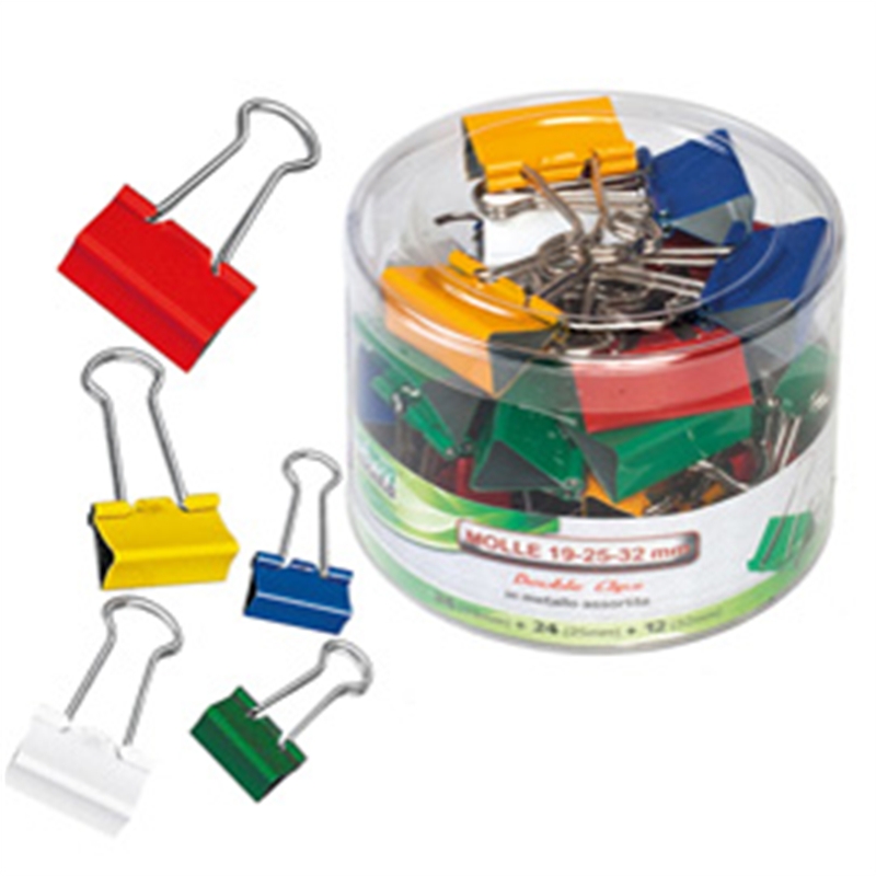 Double clip assortite in barattolo da 60 pz.